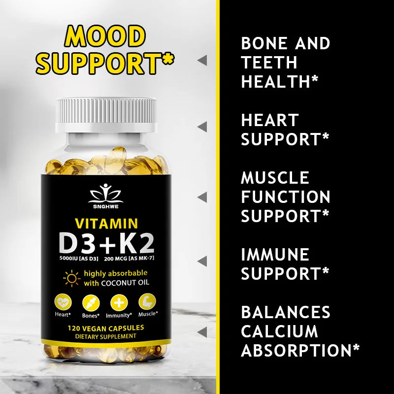 Vegan Vitamin D3+K2 Capsules