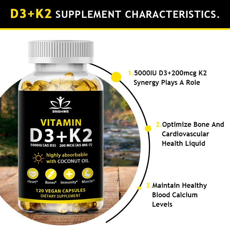 Vegan Vitamin D3+K2 Capsules